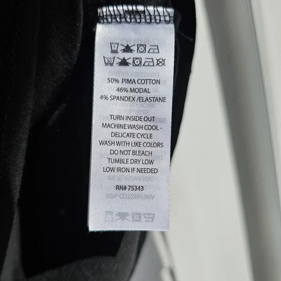 William Rast T-Shirt Black Essential Basic Rayon Pima Cotton size M - Picture 4 of 4
